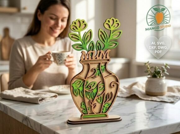 3D Multilayer MUM Flower Vase SVG Review