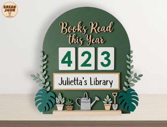 Books Read This Year Sign SVG for Laser Cutting Home Decor