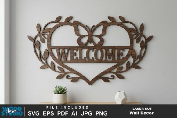 Butterfly Welcome Sign Laser Cut SVG: Wall Decor & Branding Review