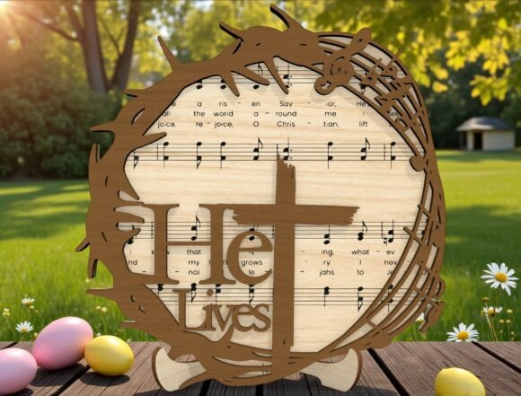 Christian Easter Cross Sign SVG: Laser Cutting & Winter Amp