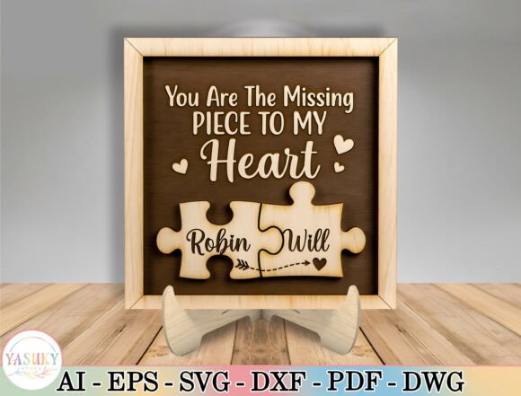 Couple Puzzle Sign Laser Cut File Svg