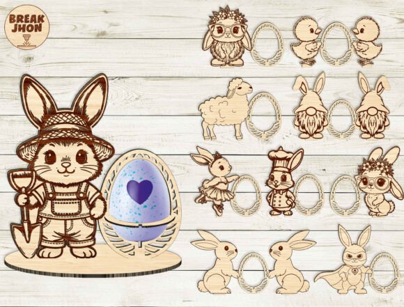 Easter Egg Holder SVG Bundle for Laser Cutting and Spring Amp Projects