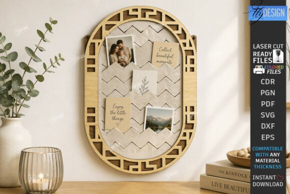 Felt Notes and Photo Organizer Laser Cut for Wall Decor