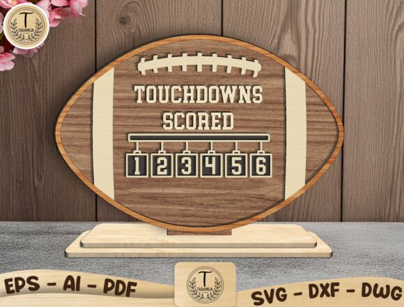 Football Score Tracker SVG for Laser Cutting Home Decor