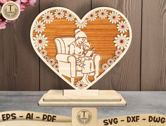 Grandma Mother s Day Gift SVG for Laser Cutting and Home Decor
