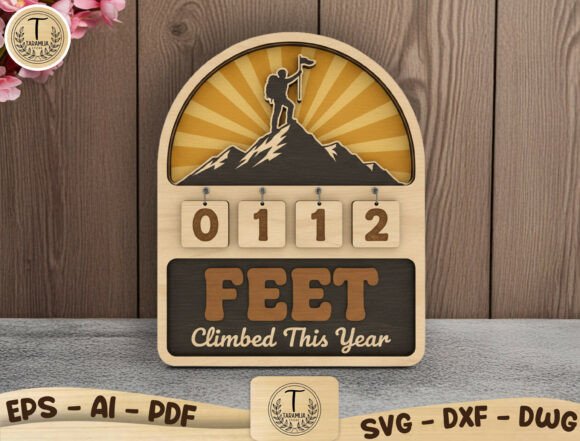 Hiking Tracker Laser Cut File SVG for Home Decor
