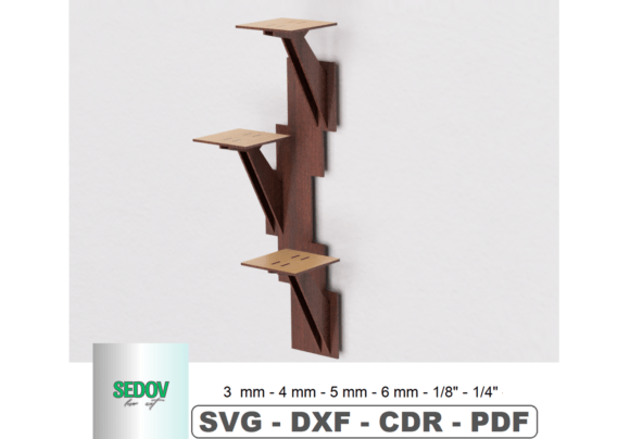 Laser Cut Wall 3 Tier Plant Shelf for Modern Branding