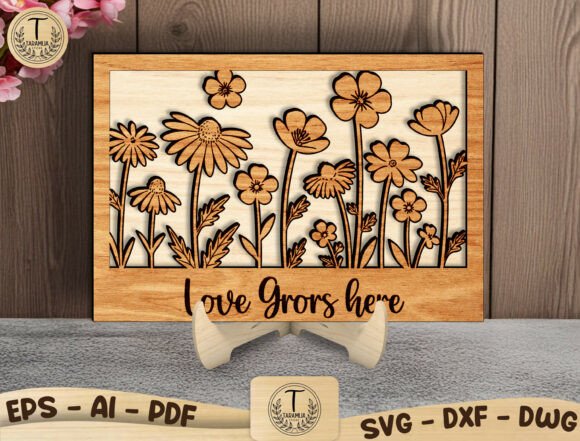 Love Grows Here Sign Laser Cut File SVG