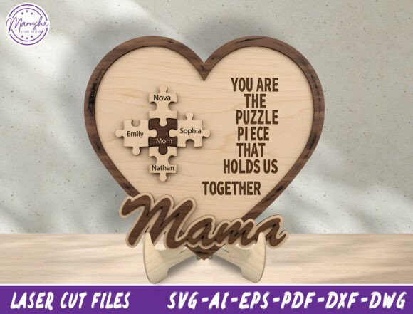 Mama Puzzle Sign Laser Cut File SVG