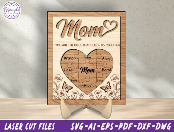 Mom Puzzle Laser Cut File Svg for Mother S Day