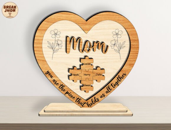 Mom Puzzle Sign Lasercut Glowforge XTool