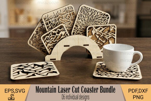 Mountain Laser Cut Coaster Bundle for Other Home Decor