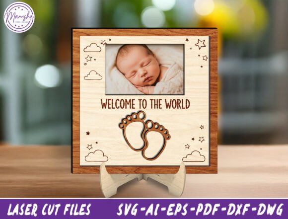 Newborn Photo Frame Laser Cut File Svg