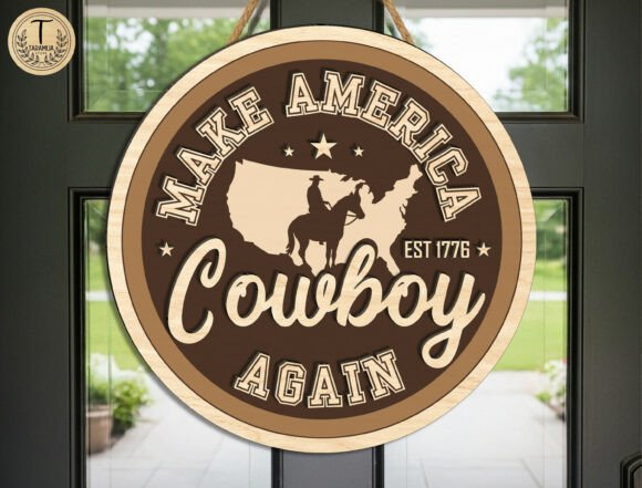 Patriotic Western Door Sign SVG: Laser Cutting and Home Decor Review