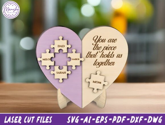 Personalize Mom Puzzle Laser Cut File for Mother S Day