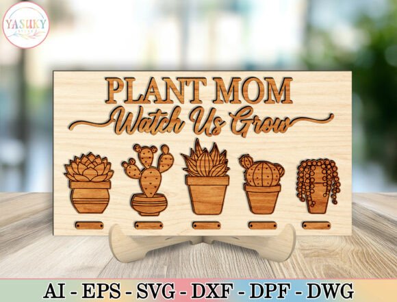 Personalized Succulent Cactus Plaque Svg for Laser Cutting and Mother S Day