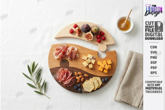 Puzzle Charcuterie Board Laser Cut CNC