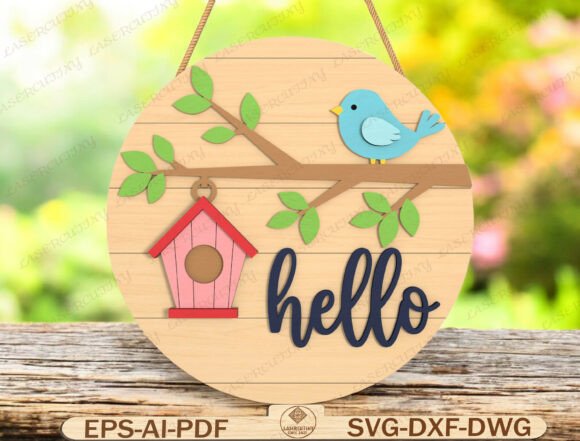Spring Welcome Door Hanger Laser Cut for Spring Amp