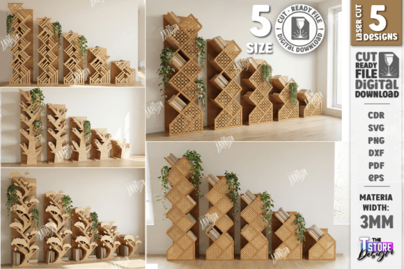 Tree Bookshelf Laser Cut Bundle CNC for Home Decor Brands