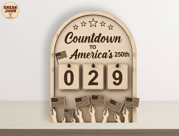 USA Independence Day Countdown Sign Svg: Laser Cutting for Other Celebrations