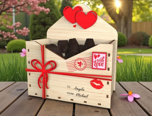 Valentine Envelope Gift Box Laser Cut for Valentine S Day
